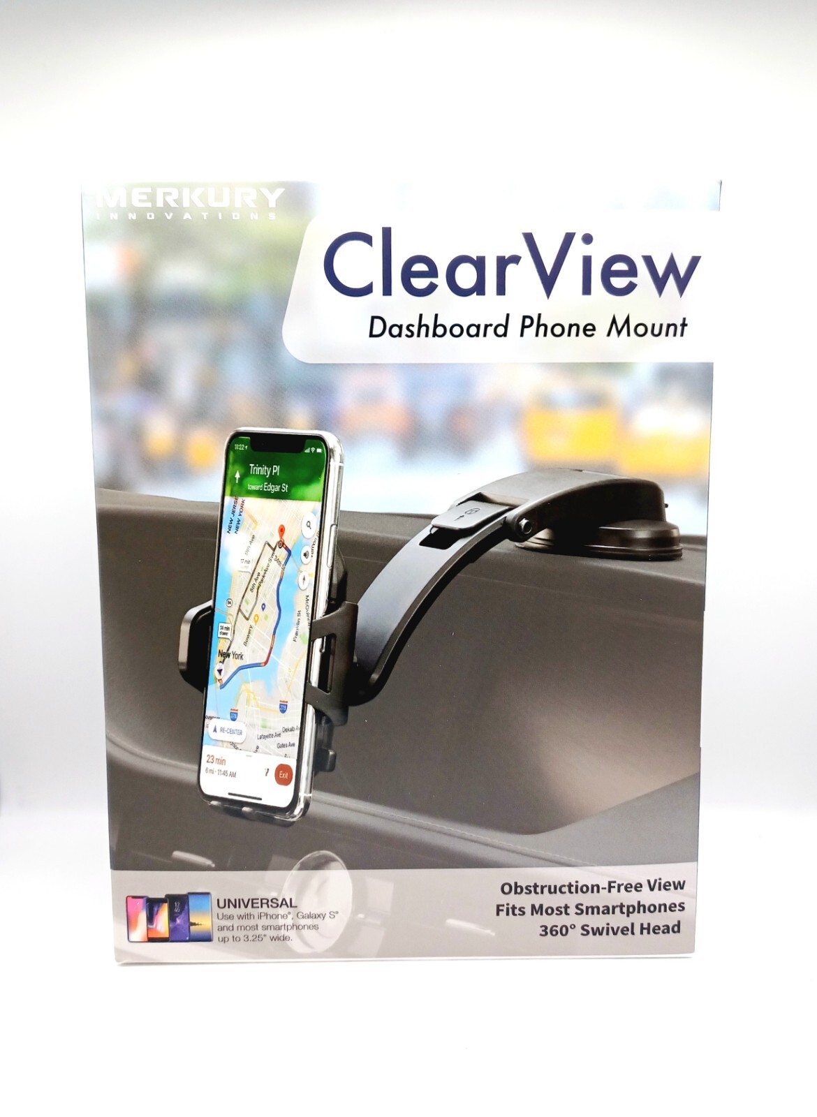 Merkury Innovations Clear View Dashboard Phone Mount with Suction Cup Base