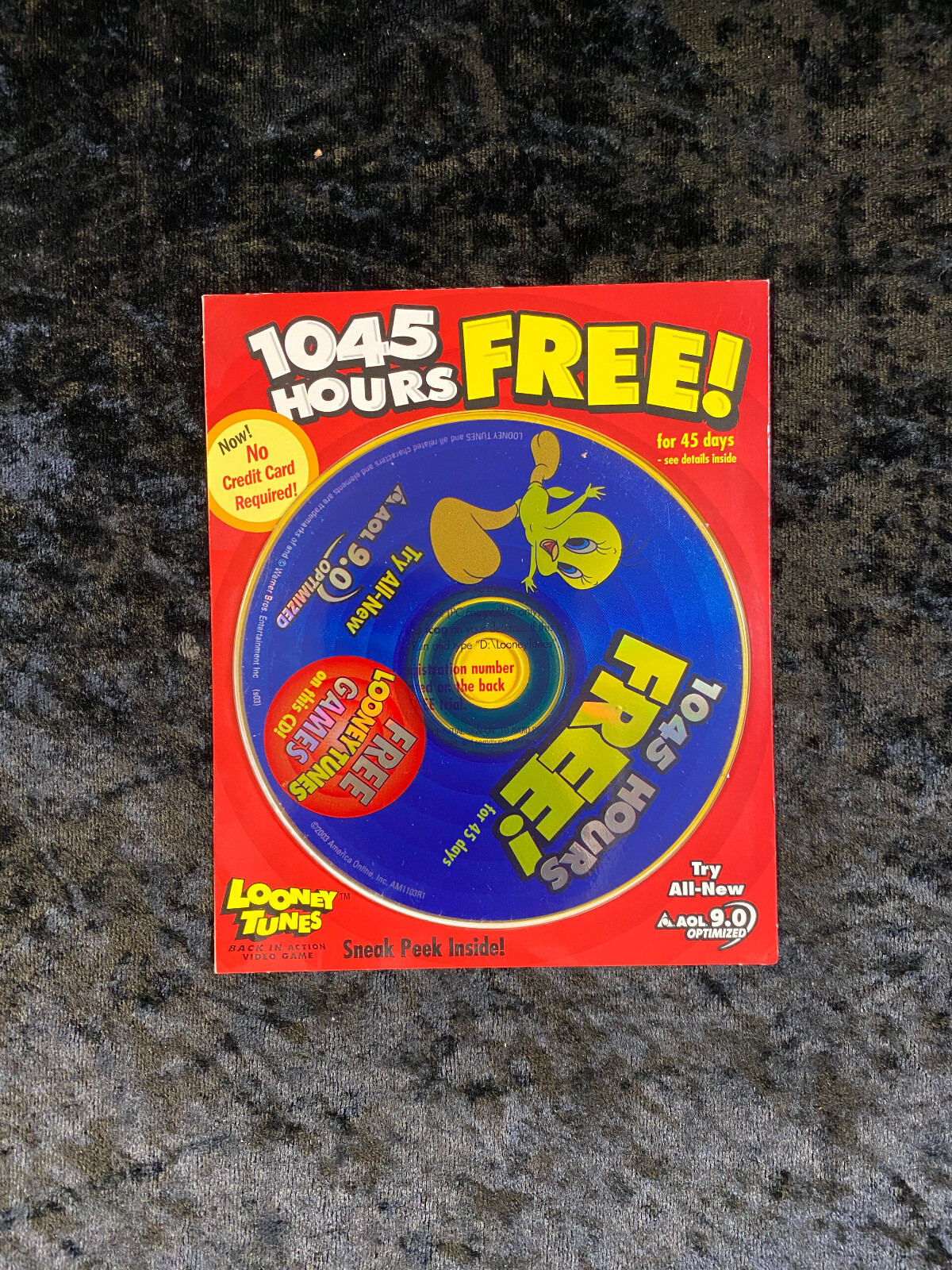 NEW Sealed America Online Vintage Disc 1045 Free Hours Looney Tunes Games Tweety