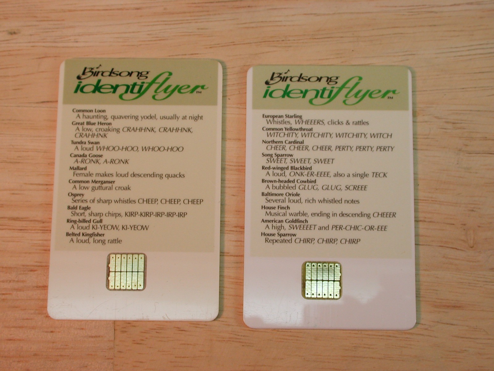 Birdsong Identiflyer - HANDHELD UNIT - player with 5 cards, identifier, tested,