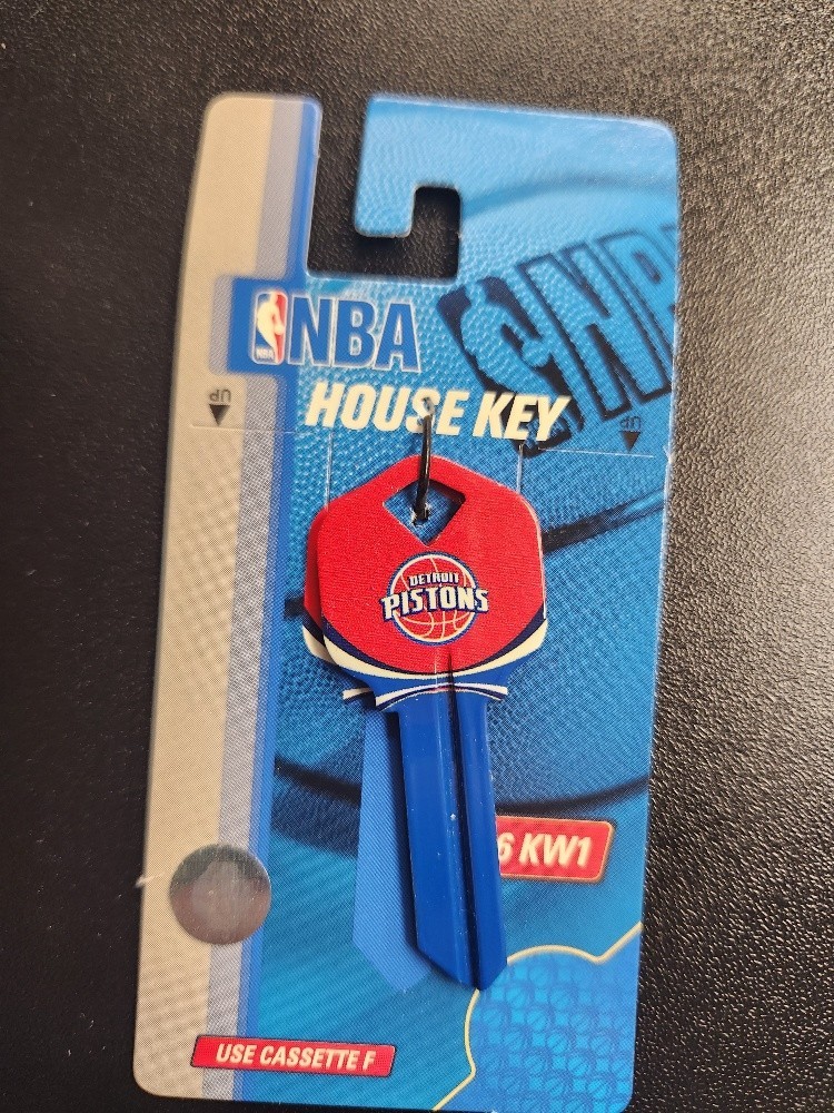 NBA DETROIT PISTONS KWIKSET KW1/KW10 KEYBLANK - READ DETAILS BELOW