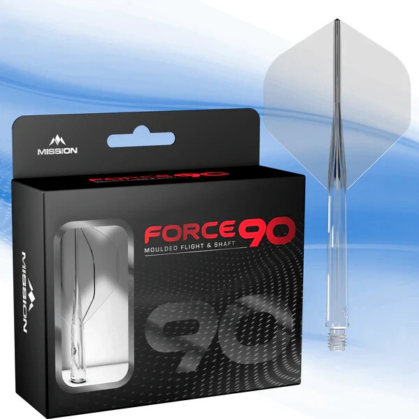 CLEAR MEDIUM NO2 MISSION FORCE 90 1 PIECE MOLDED SHAFT & FLIGHT SYSTEM
