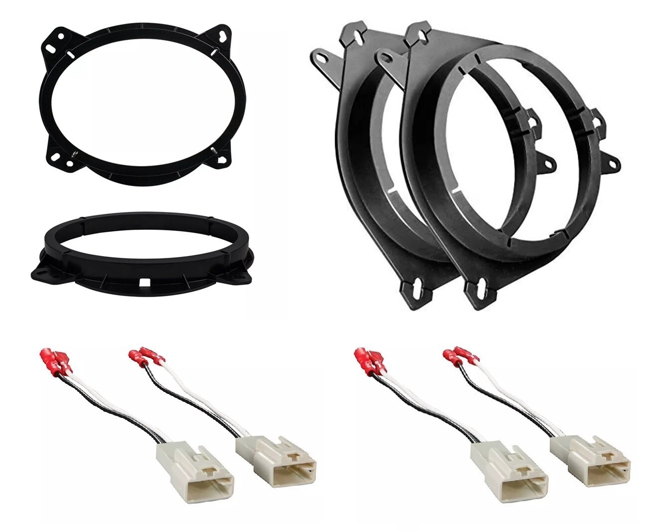 Front & Rear Door Car Speaker Install Kit + Harness for 2005-2018 Toyota Tacoma