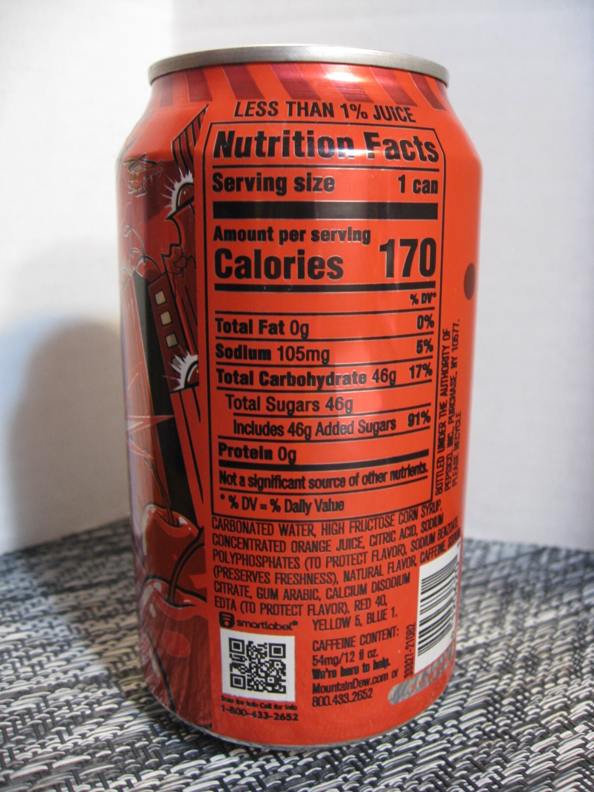 Mountain Dew EMPTY 12 oz. Can - Code Red - New graphics - 2023