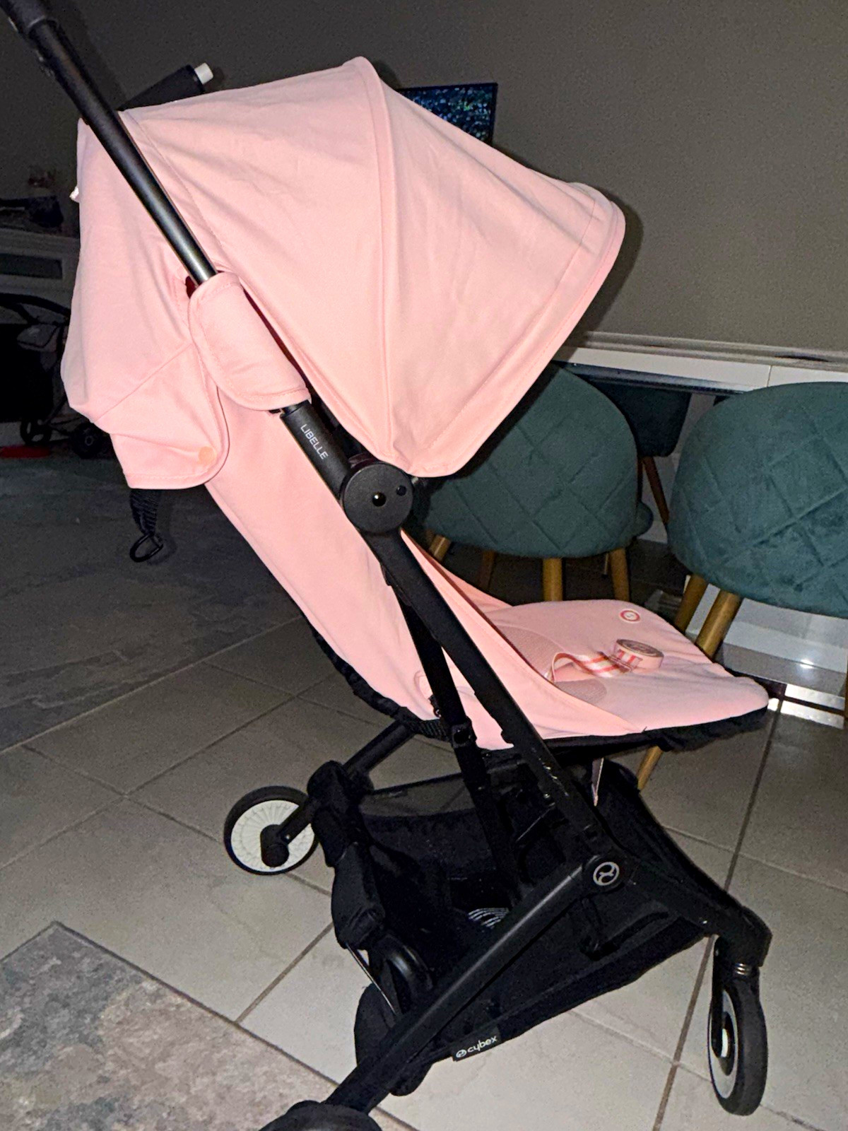 Cybex Gold Libelle Single Stroller Pink/Black, Folding Canopy