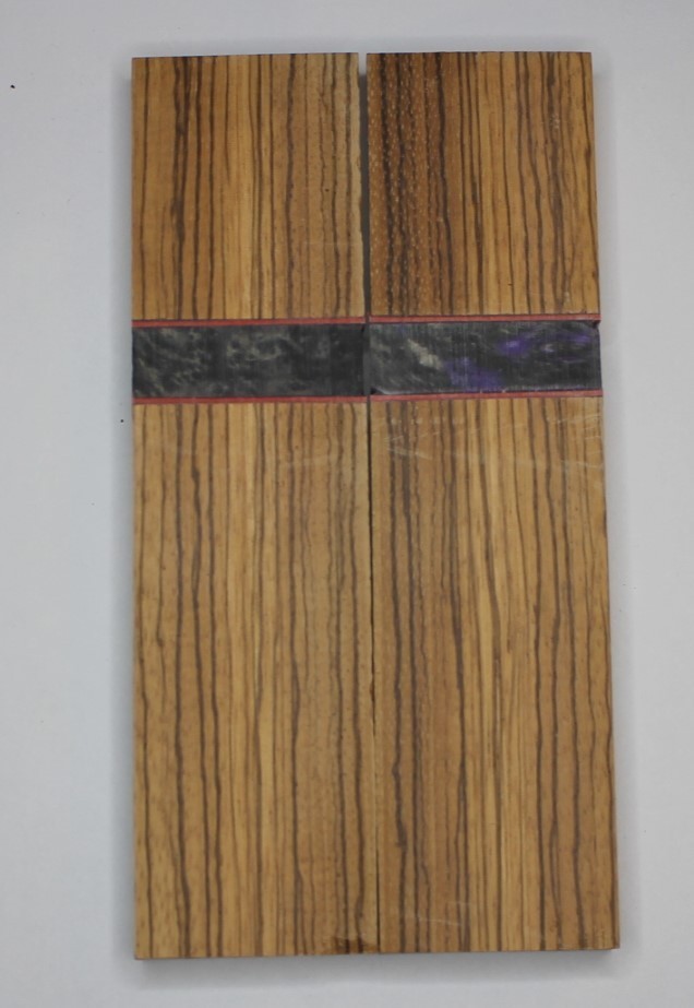Sectioned Scales - Zebra Wood / Resin - Knife Making Handle Material