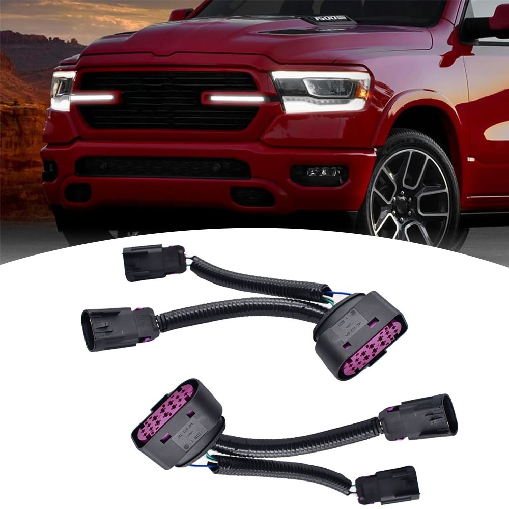 2X For 2009-18 Dodge Ram Conversion Harness Quad Housing To Projector Headlight