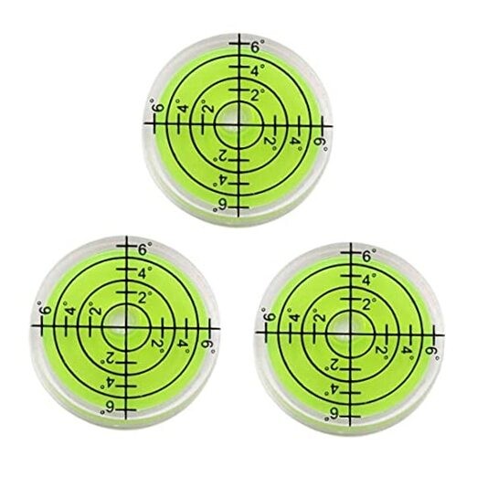 3Pcs Circular Bubble Level Bullseye Degree Marked Surface Round Spirit Levels