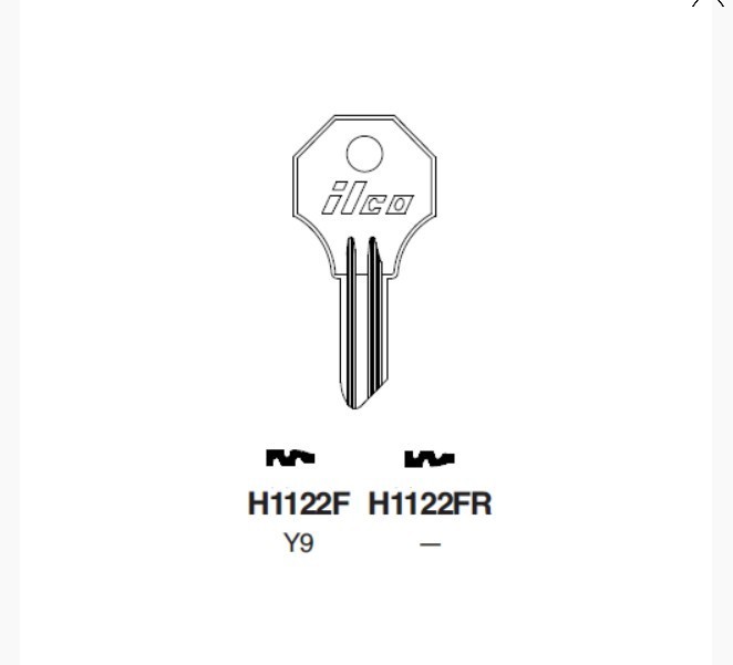 Ilco H1122F Y9 Key Blank uncut (1 Pc)