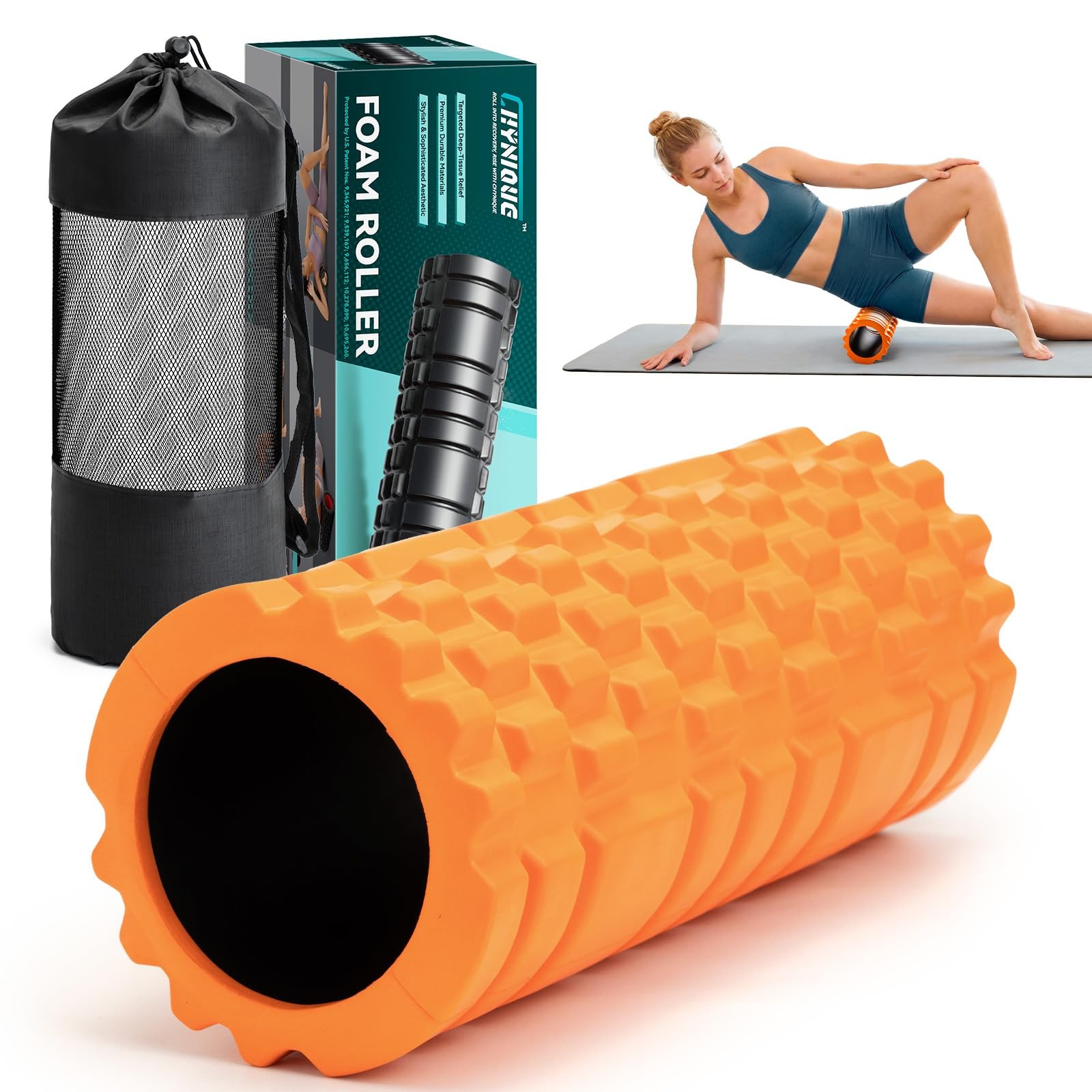 CHYNIQUE Foam Roller Orange Muscle Recovery Massage