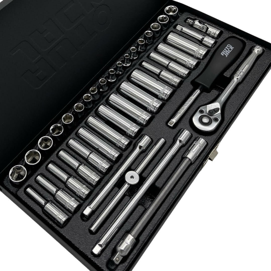 Socket Set ¼" Drive with Metric & Imperial Sizes Deep & Standard + Ratchet 41Pc