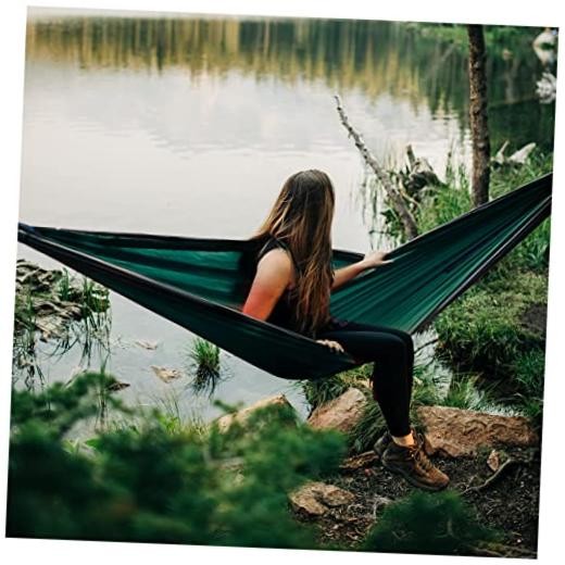 Lightweight Outdoor Portable Camping Hammock - & Double with Tree Single Green