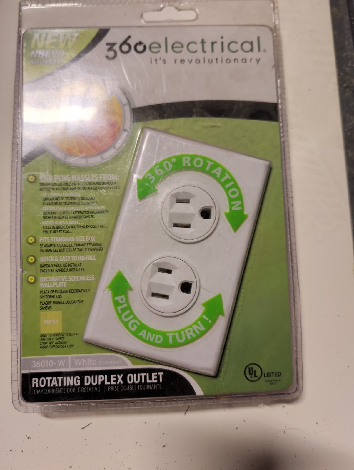 Rotating Electric Outlet White 36010-W
