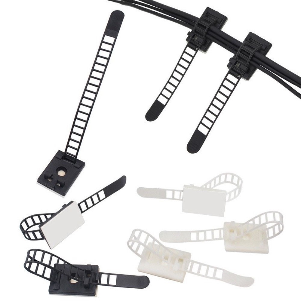 ABS For cable Tie Clips for Managing Thick or Thin Wires 0-23mm 50 Count