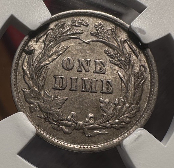 1898 Barber Dime AU 58 NGC