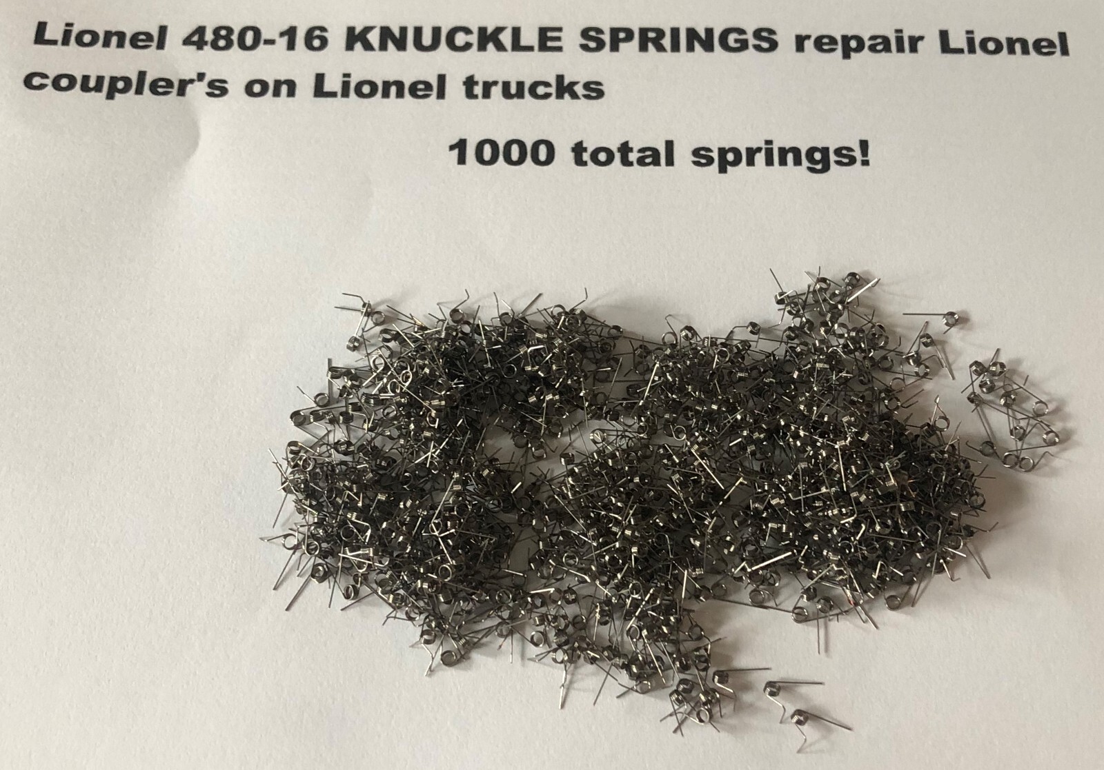 Lionel 480-16 KNUCKLE SPRINGS  repair Lionel coupler's on Lionel trucks 1000 tot