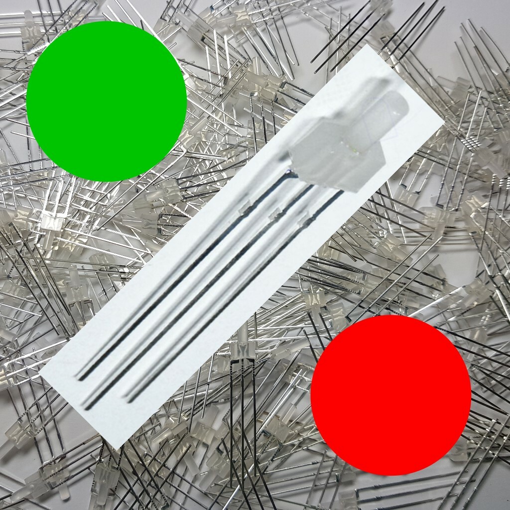 Tower LED 2mm bi color red/green diffuse 3-pin acc. Anode Choose Quantity F10/6