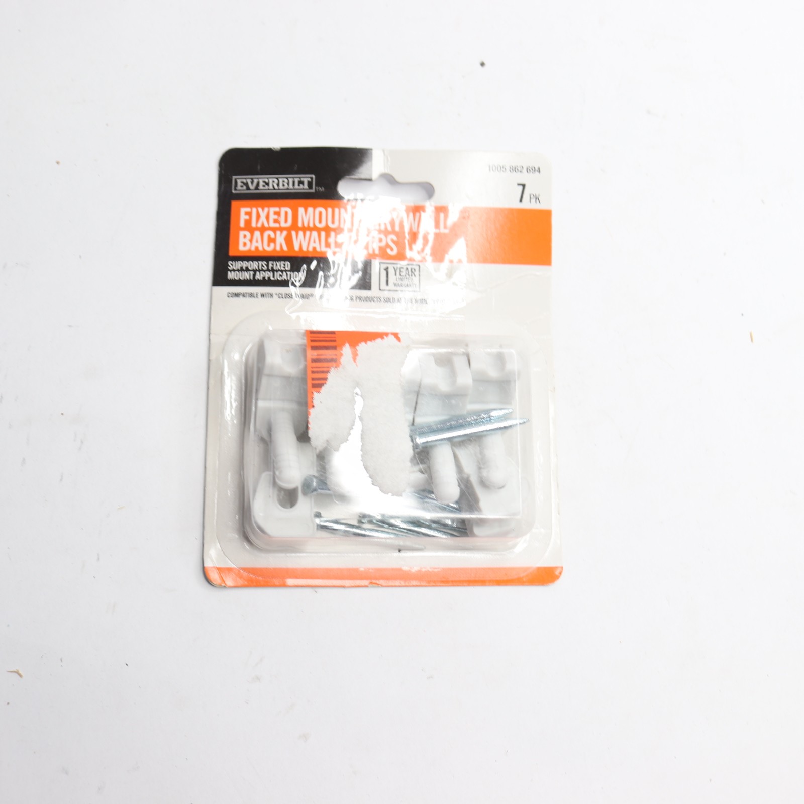 (7-Pk) Everbilt Fixed Mount Drywall Back Wall Clips 90193
