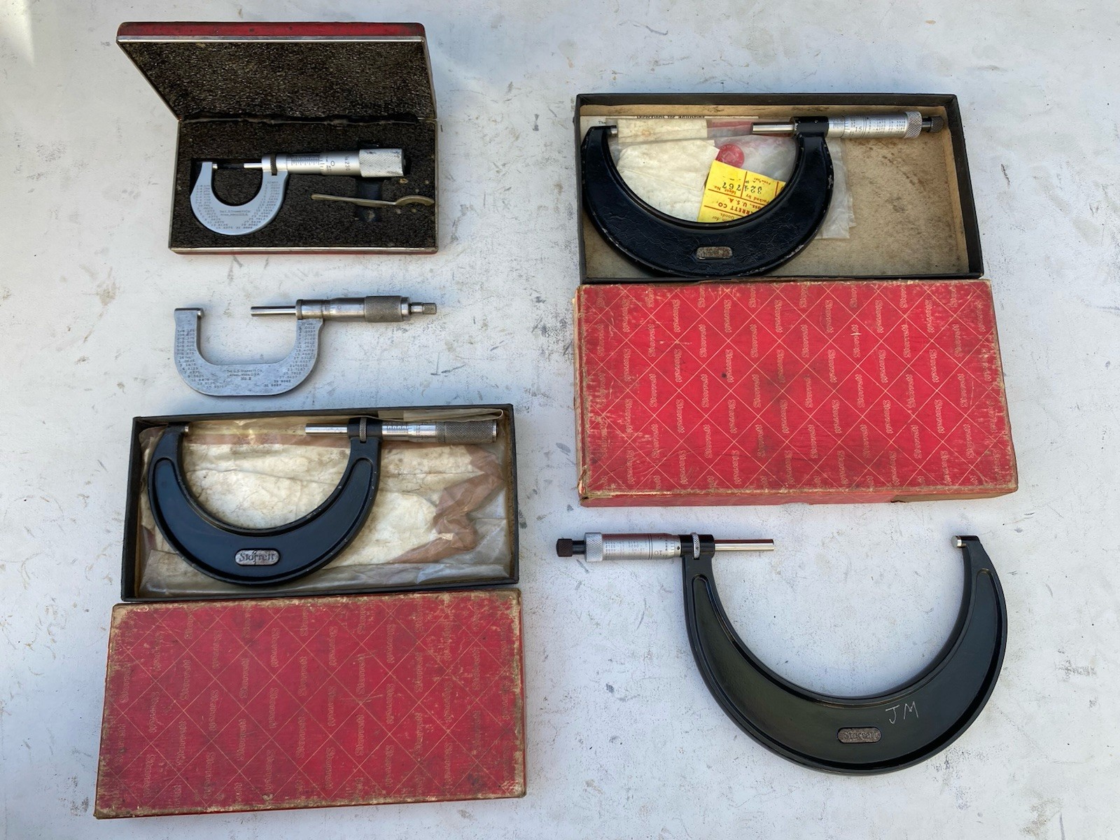 Starrett Set Of 5 Outside Micrometers 0”-5”