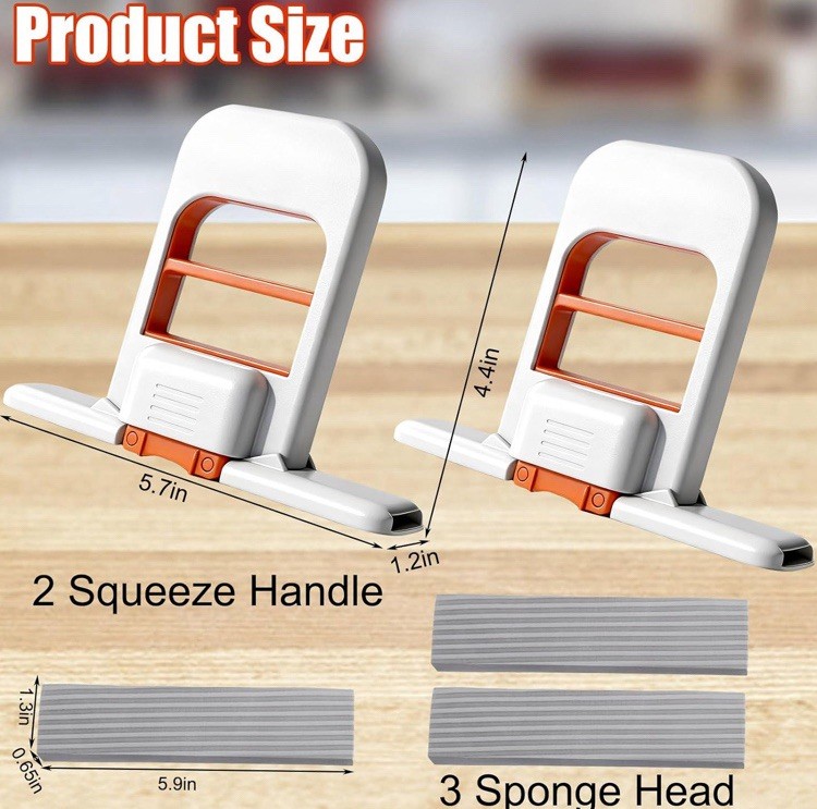 3Pcs Mini Foldable Desktop Mop Portable Squeeze Sponge Cleaning Tool,Wet/Dry 🫧