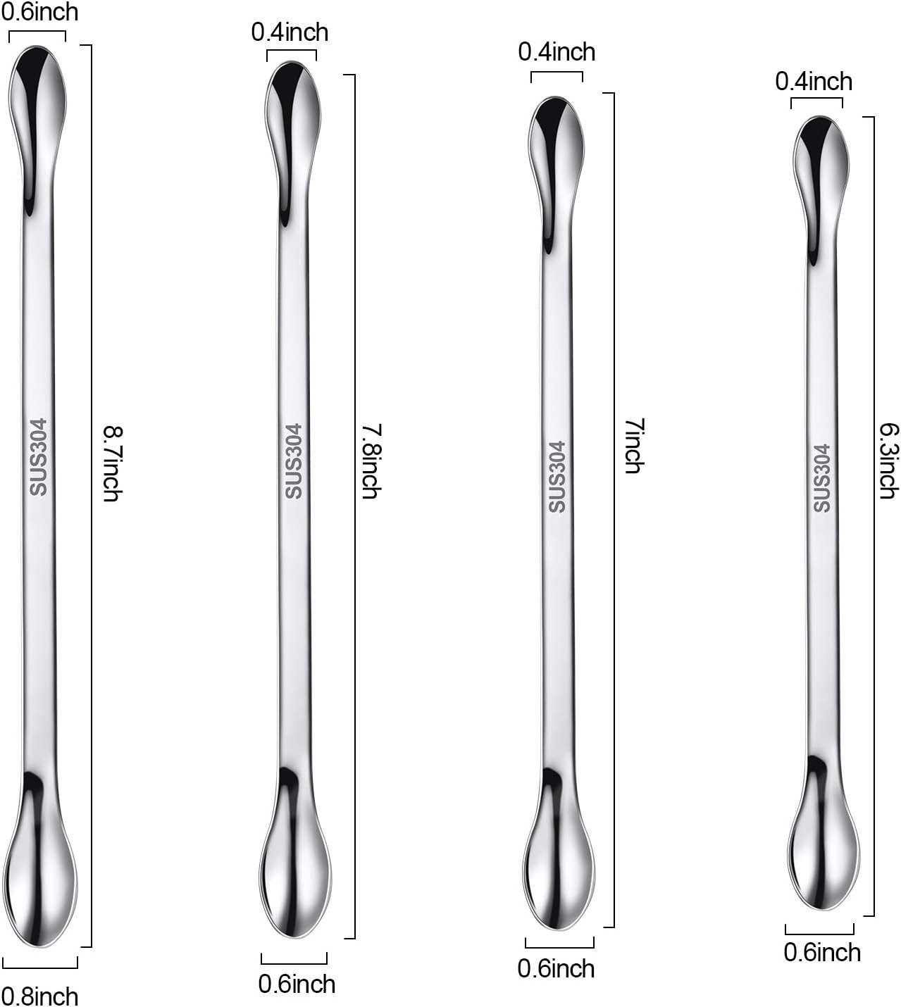 22 Piece Stainless Steel Lab Spatula Micro Scoop Set Laboratory Sampling Spoons
