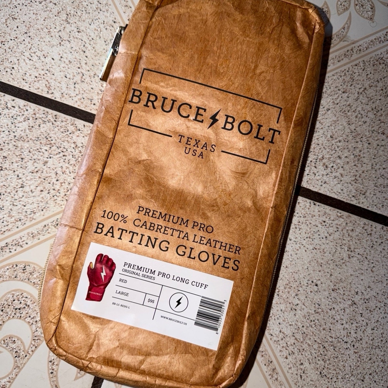 Bruce Bolt Betting Gloves Pro Long Cuff Large in Red