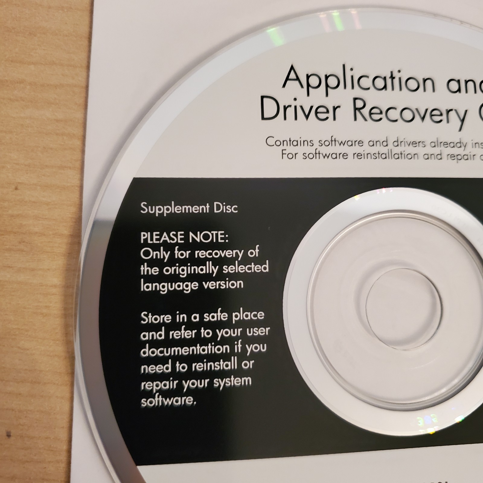 HP Compaq Application and Driver Recovery CD 538588-B21
