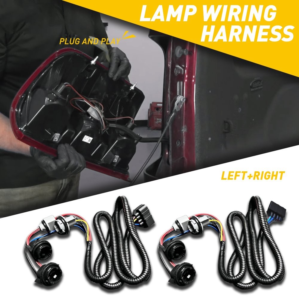 Left & Right Side Tail Light Lamp Wiring Harness for Chevy Silverado 16531401