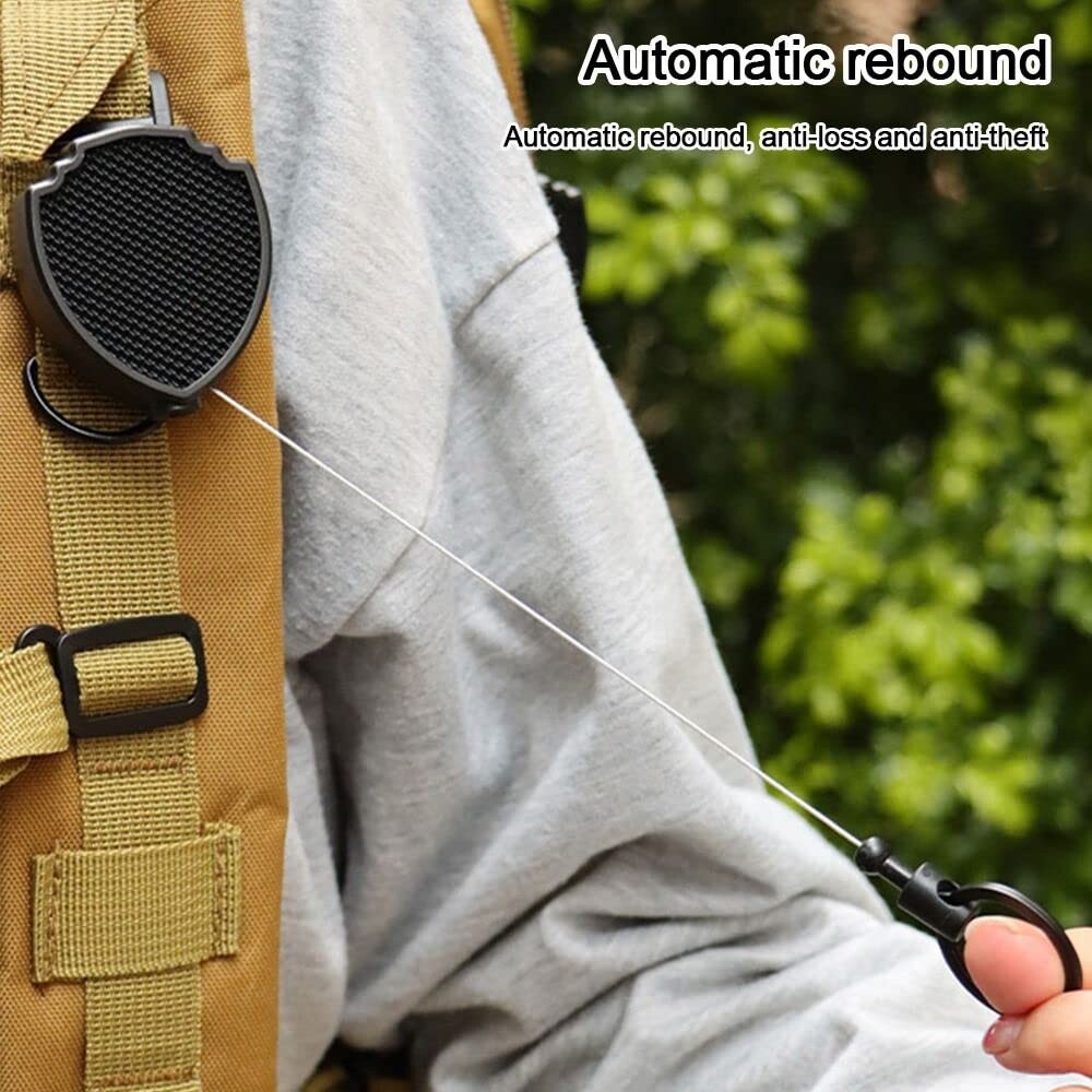 Keychain Multi Tool Carabiner with Retractable Clip Outdoor EDC Gear