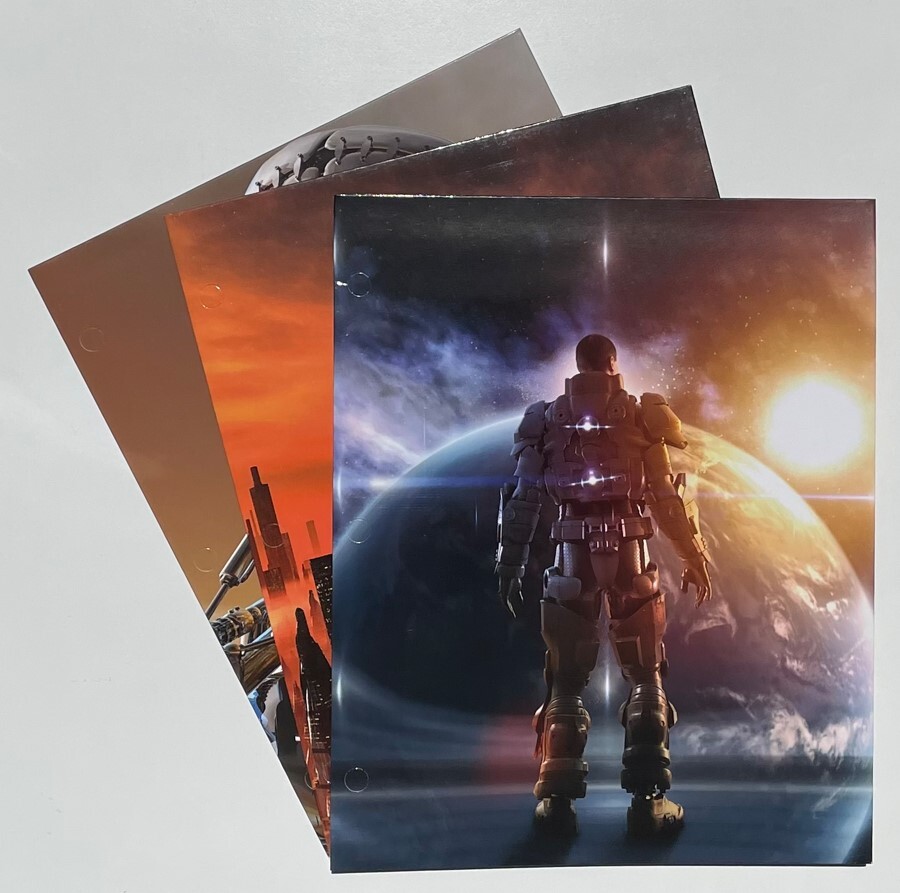 Staples 2-Pocket Fashion Portfolio Paper Folders Sci-Fi Futuristic AI Dystopian