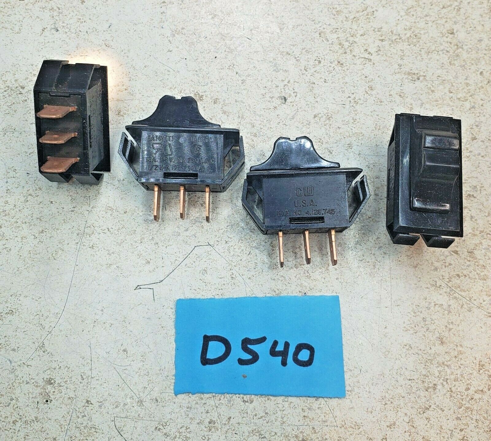 Lot of (4) New! CW G-2012-1315 Power Slide Switch SPDT 13Amp