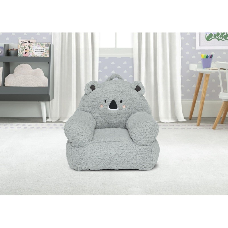 Cozy Plush Kids Chair Soft Foam Animal Print Armchair Ideal Toddlers Playroom US