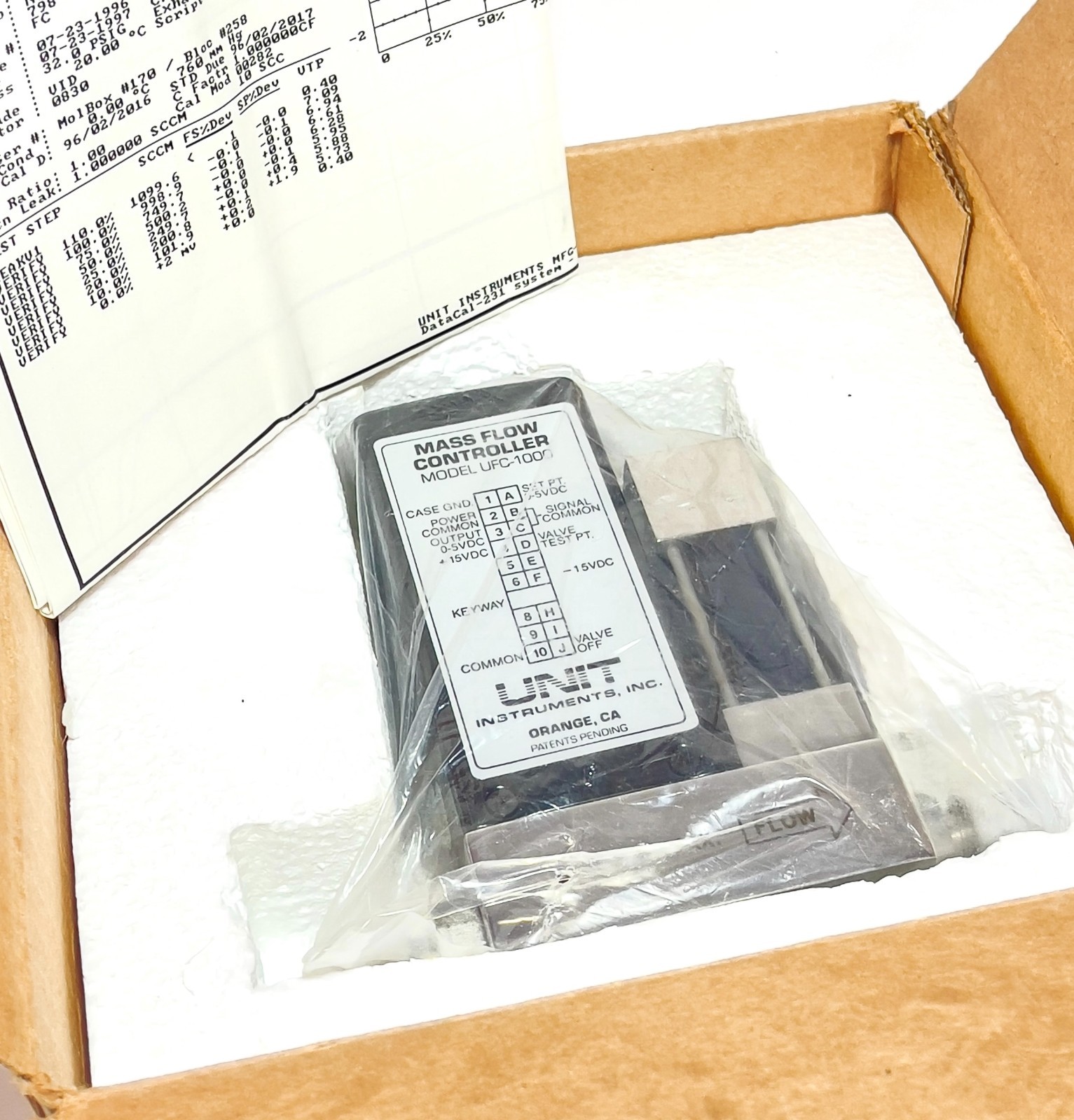 Unit Instruments UFC-1000 Mass Flow Controller 500 SCCM He 500 PSI MFC Open Box