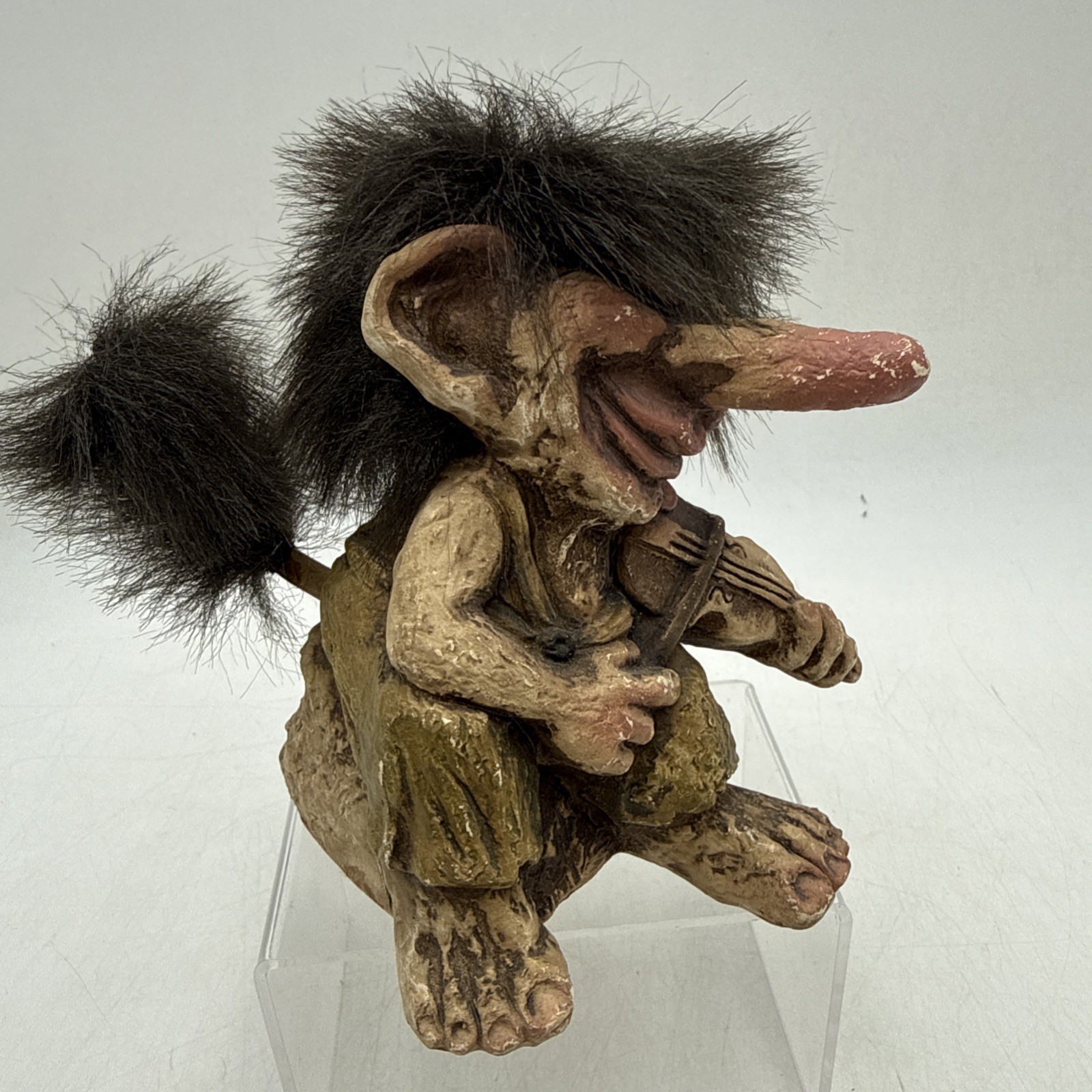Vtg Original NyForm Troll #245 Norway W/ Tag 6" Troll Playing Banjo 1960's