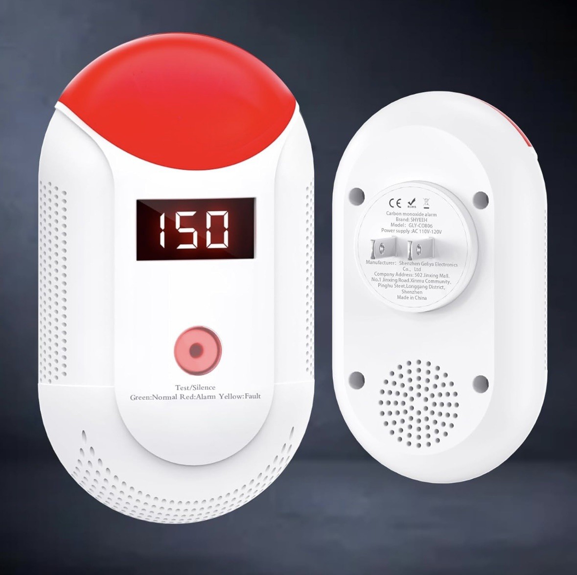 Carbon Monoxide Detector Plug In - Portable Carbon Monoxide Detector NEW