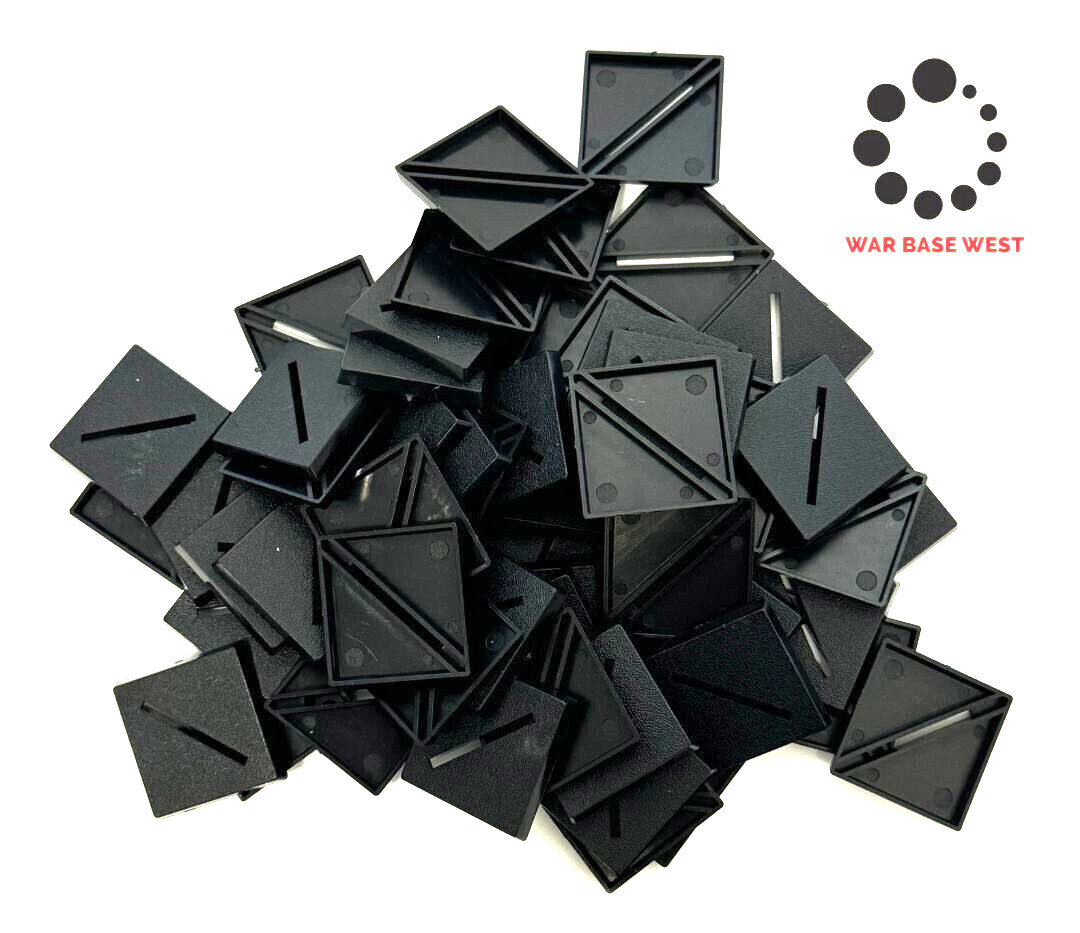 Lot Of 60 30mm Square Beveled Slot Bases Warhammer Fantasy Old World Wargaming