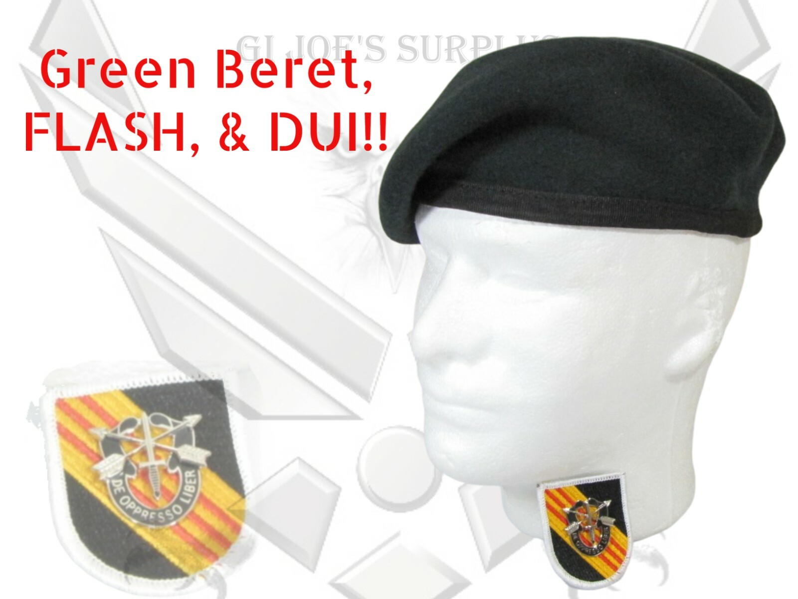 Genuine New US Military Green Beret 5th Special Forces Flash De Oppresso Pin C5