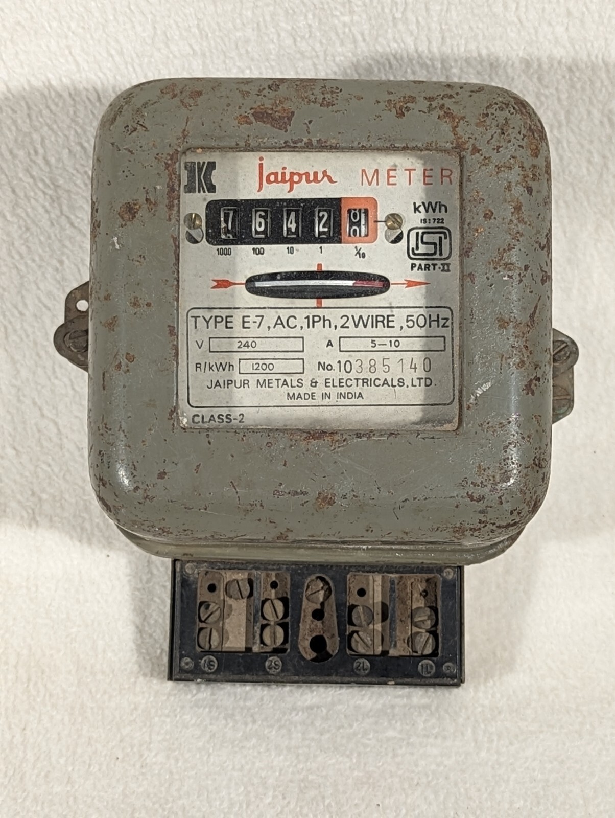 Vtg Jaipur Metals kWh Residential Electric Power Usage Meter ~ Made in India