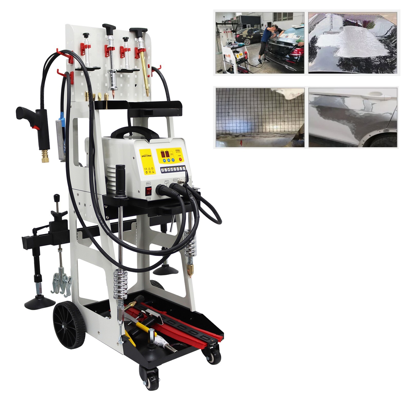 Steel Dent Puller Car Body Repair Spot Welding Machine Repair Kit Tool Cart 220V