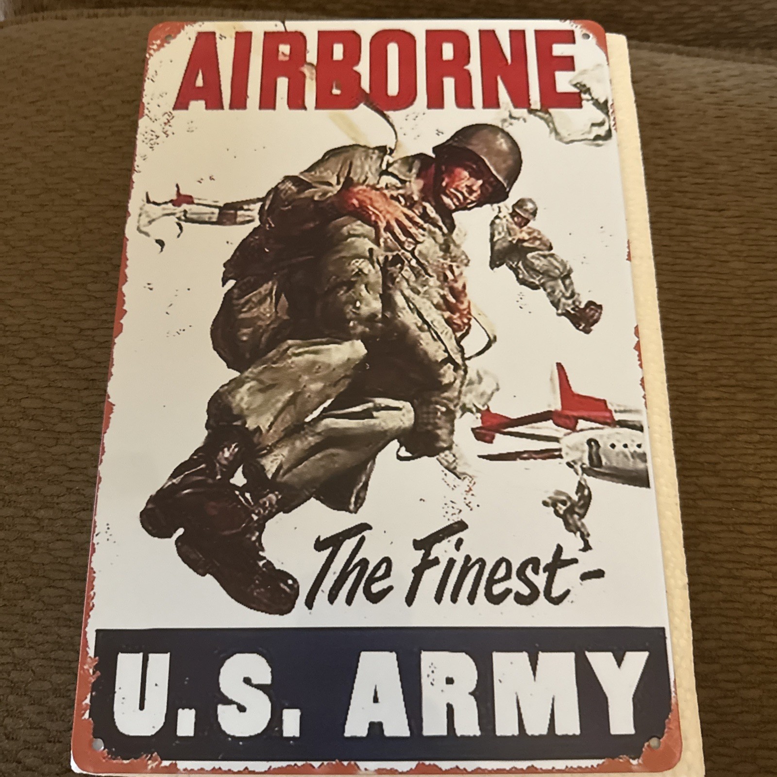 The FINEST”AIRBORNE” United States Army 8”x12” Metal Tin