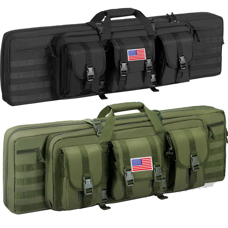 36"Tactical Double Rifle Gun Carbine Bag Range Padded Pistol Carry Case Backpack