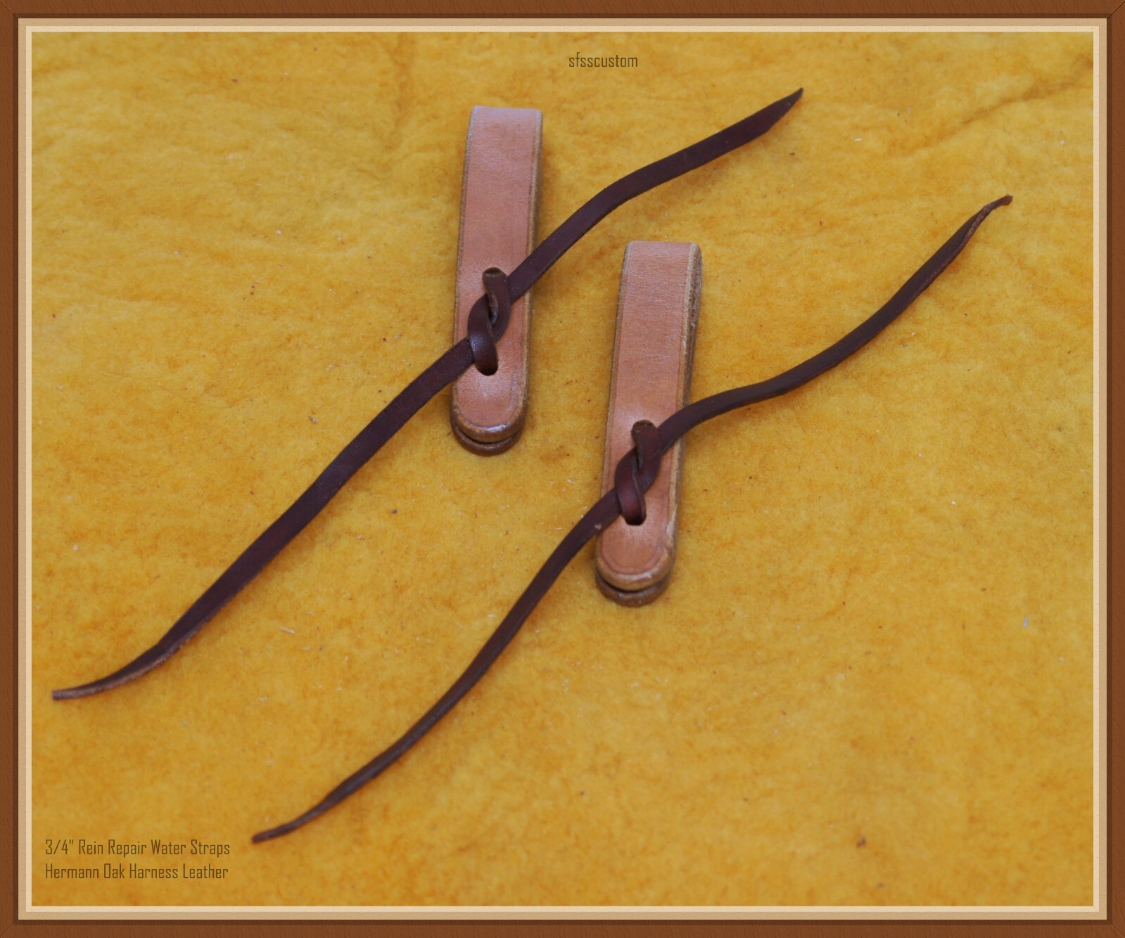 3/4" Harness Leather Handmade Rein Repair Water Straps with latigo ties