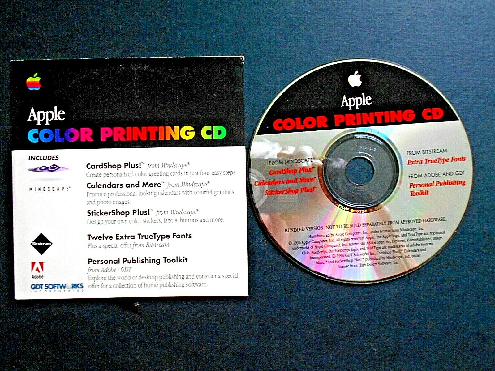 Apple Color Printing CD by GDT Softworks #602-2198-A
