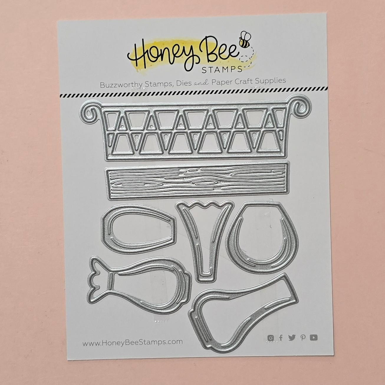 Honey Bee Stamps BUD VASES Honey Cuts Dies w/Storage Envelope