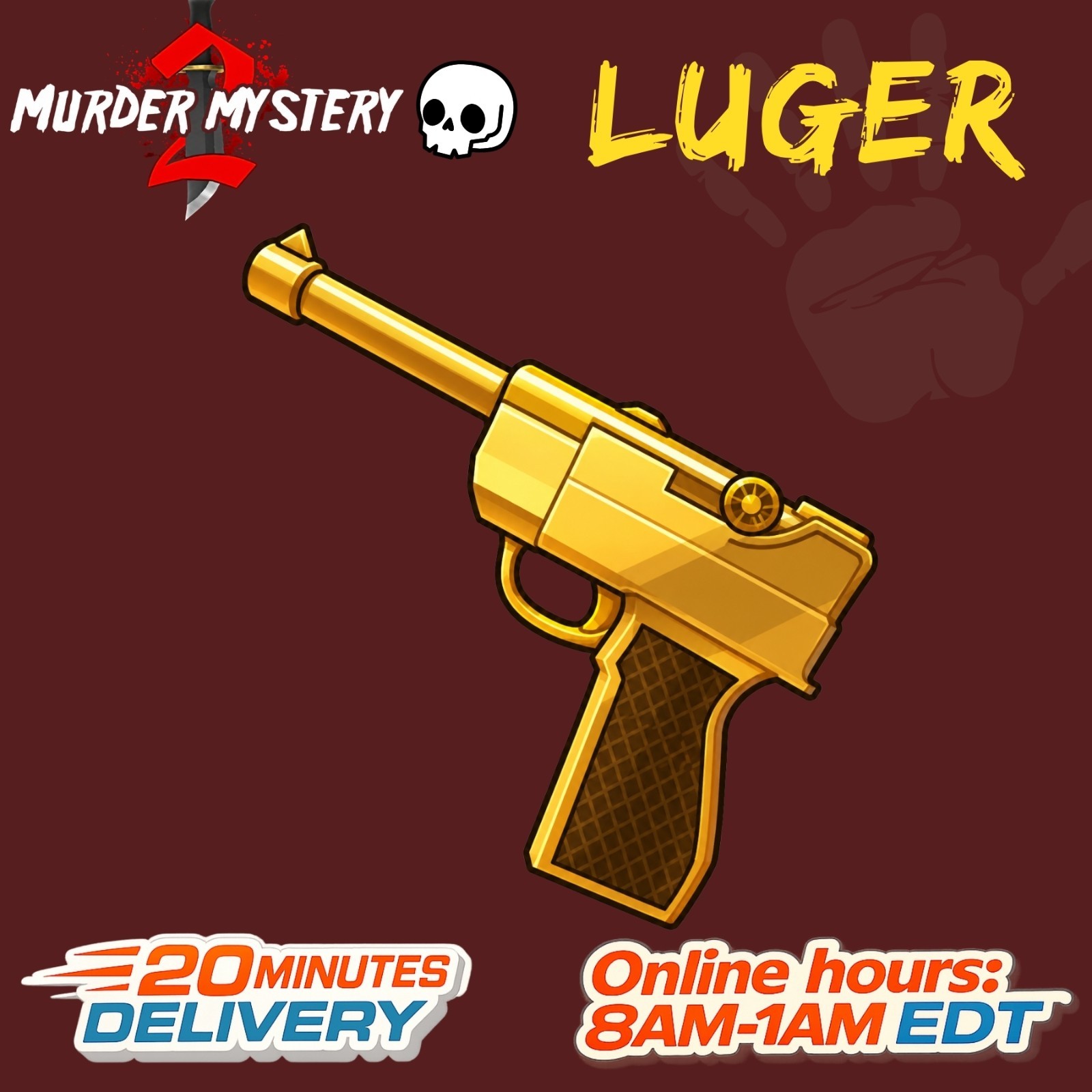 MURDER MYSTERY 2 |MM2 ⚡Luger⚡Cheap + Fast Delivery 🚀