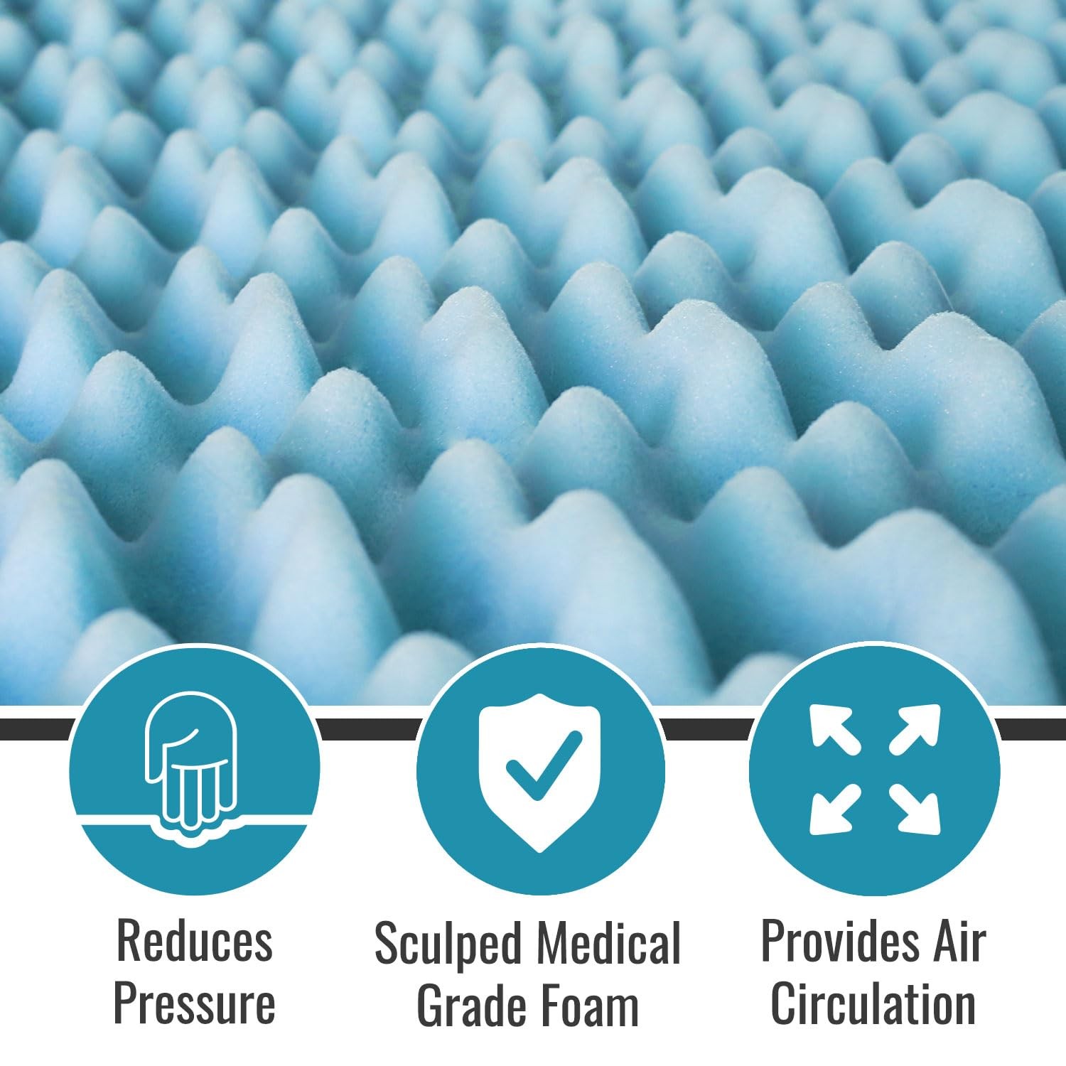DMI 2-Inch Foam Mattress Topper, Egg Crate Pad for Support, Twin, Blue