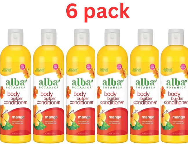 Alba Botanica Body Builder Conditioner Mango 12 Oz 6 pack