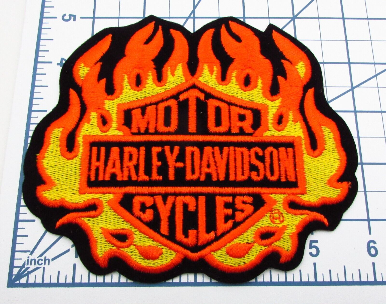 Vintage Authentic Harley Davidson Patch HD ( Bar And Shield Flames )