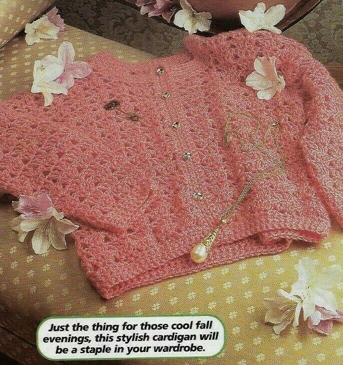LACY DELIGHT SWEATER 2 SIZES WOMEN'S DIGEST SIZE CROCHET PATTERN INSTRUCTIONS