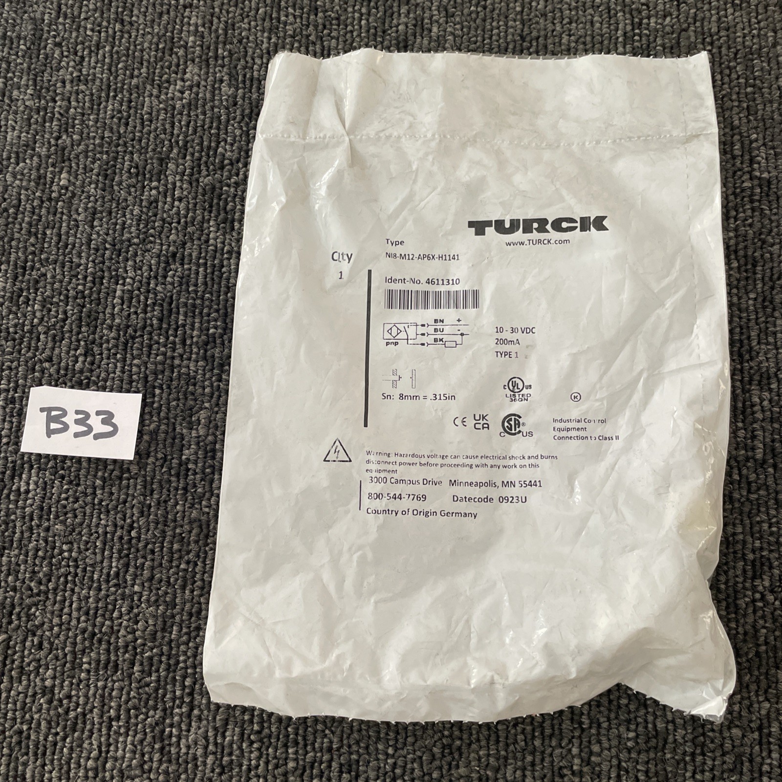 TURCK Ni8-M12-AP6X-H1141 Proximity Switch sensor