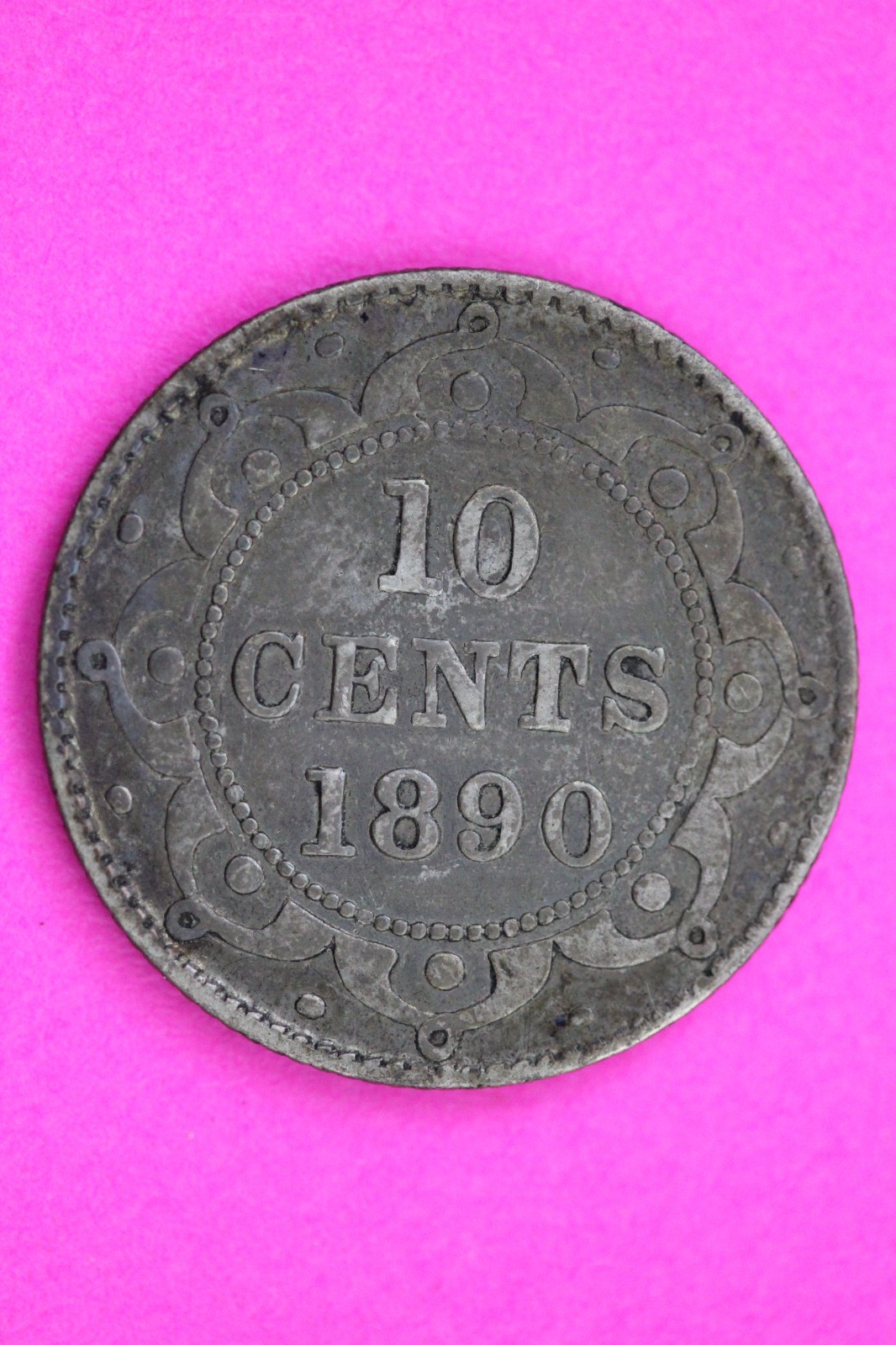 1890 Newfoundland Canada 10 Cents Silver Coin Guaranteed Genuine USA Seller 2261